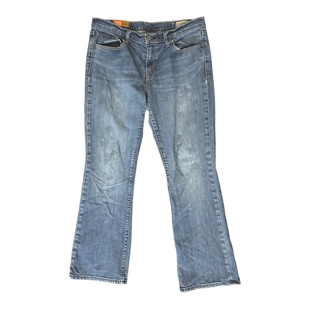 Gap 1969 Boot Cut Jeans Women's Size 12A Blue Stretch Denim Medium Wash Frayed